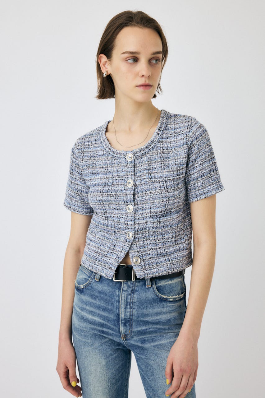 MOUSSY | TWEED LIKE トップス (Tシャツ・カットソー(半袖