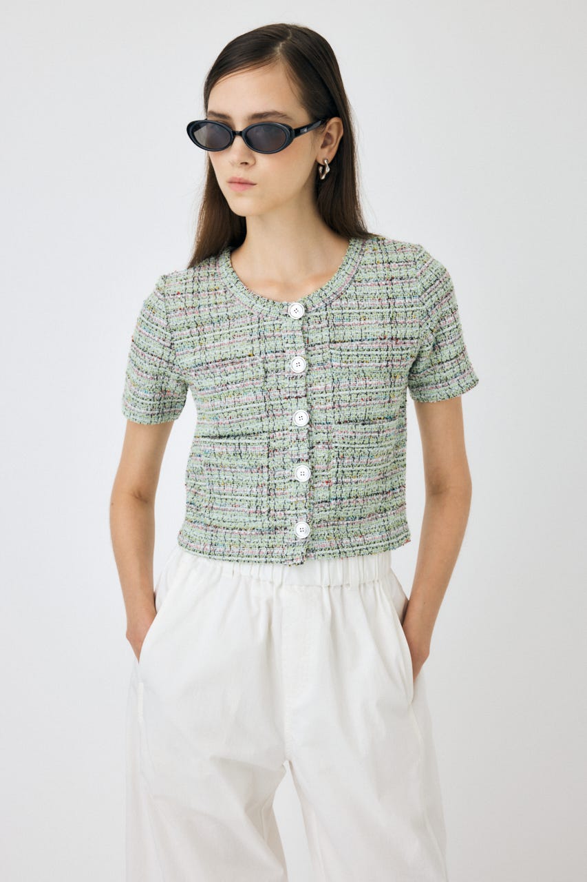 MOUSSY | TWEED LIKE トップス (Tシャツ・カットソー(半袖