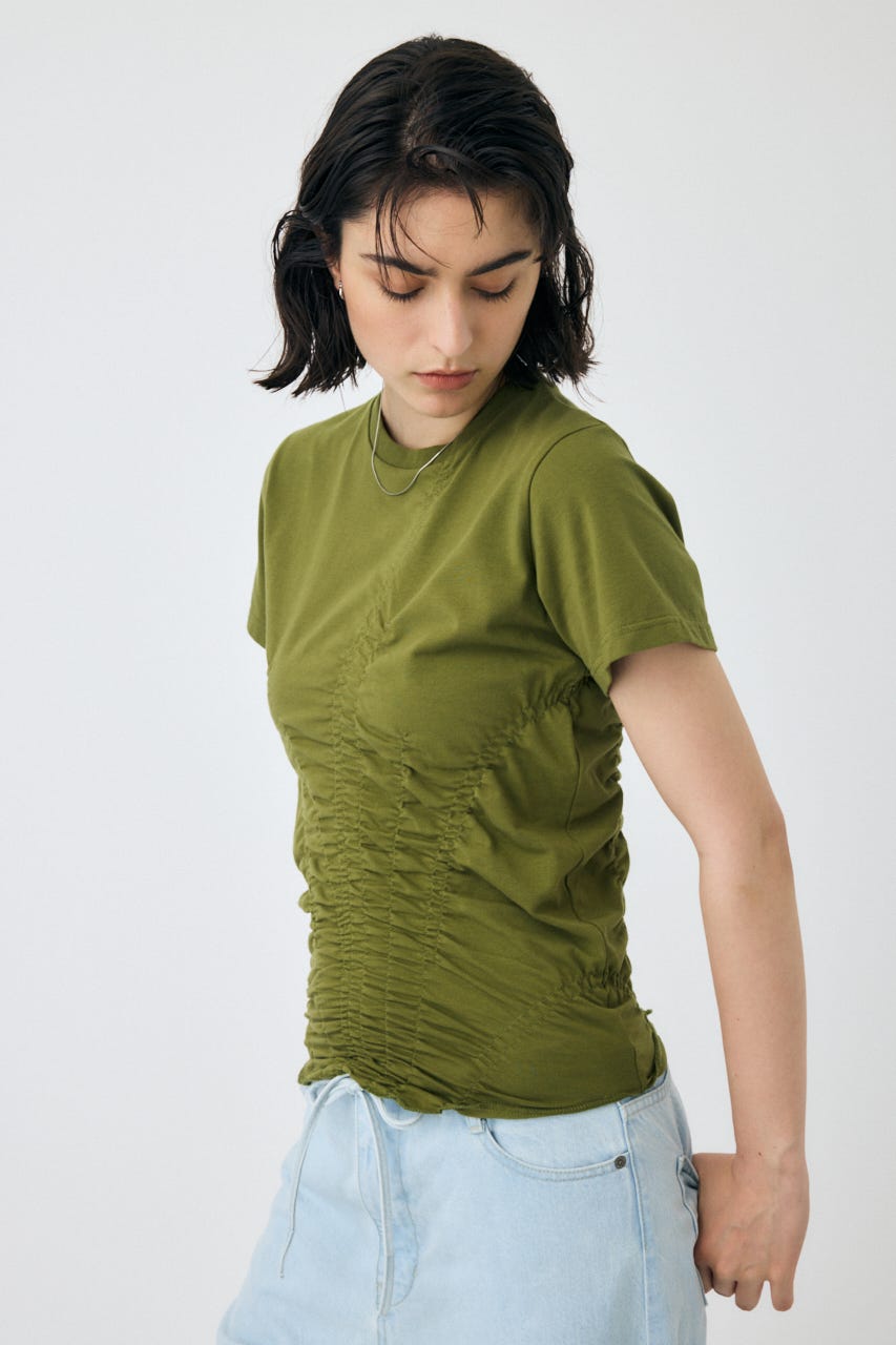 MOUSSY　マウジー　GATHER CUT トップス MOUSSY | GATHER CUT トップス (Tシャツ・カットソー(半袖