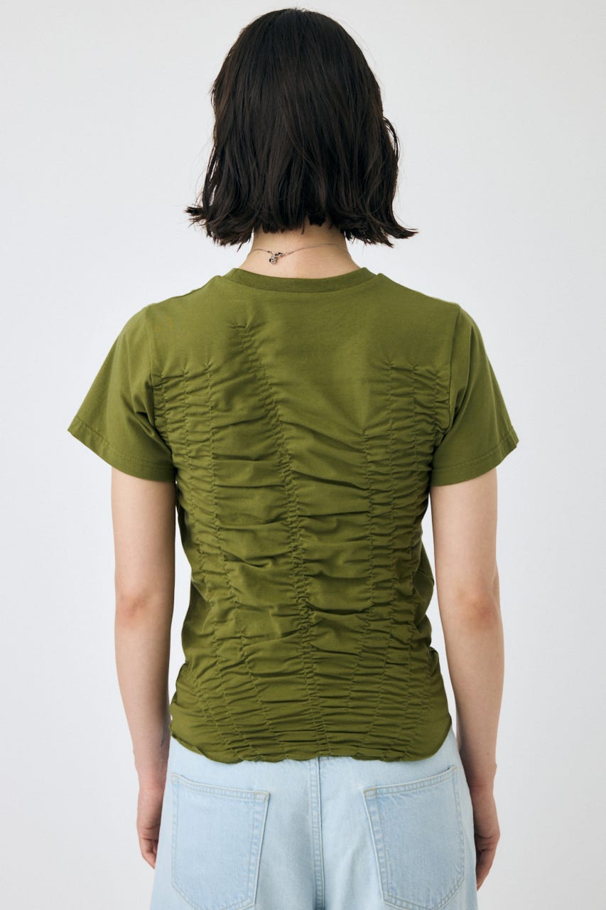 tシャツ GATHER SHIRT SLEEVE CUT TOPS レディース MOUSSY | GATHER CUT トップス (Tシャツ・カットソー(半袖