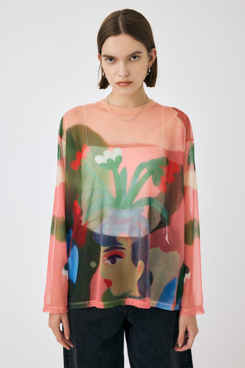 トップス MESH POLO COCONUT MILK L L/S Crew Neck Boxy Top – mododoc Los Angeles