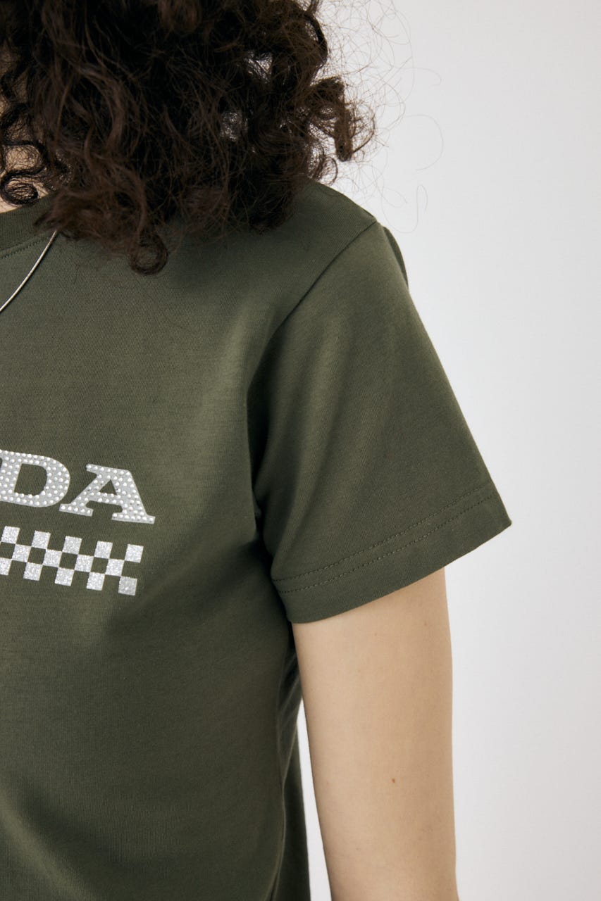 HONDA RHINESTONE TEE KHA FREE