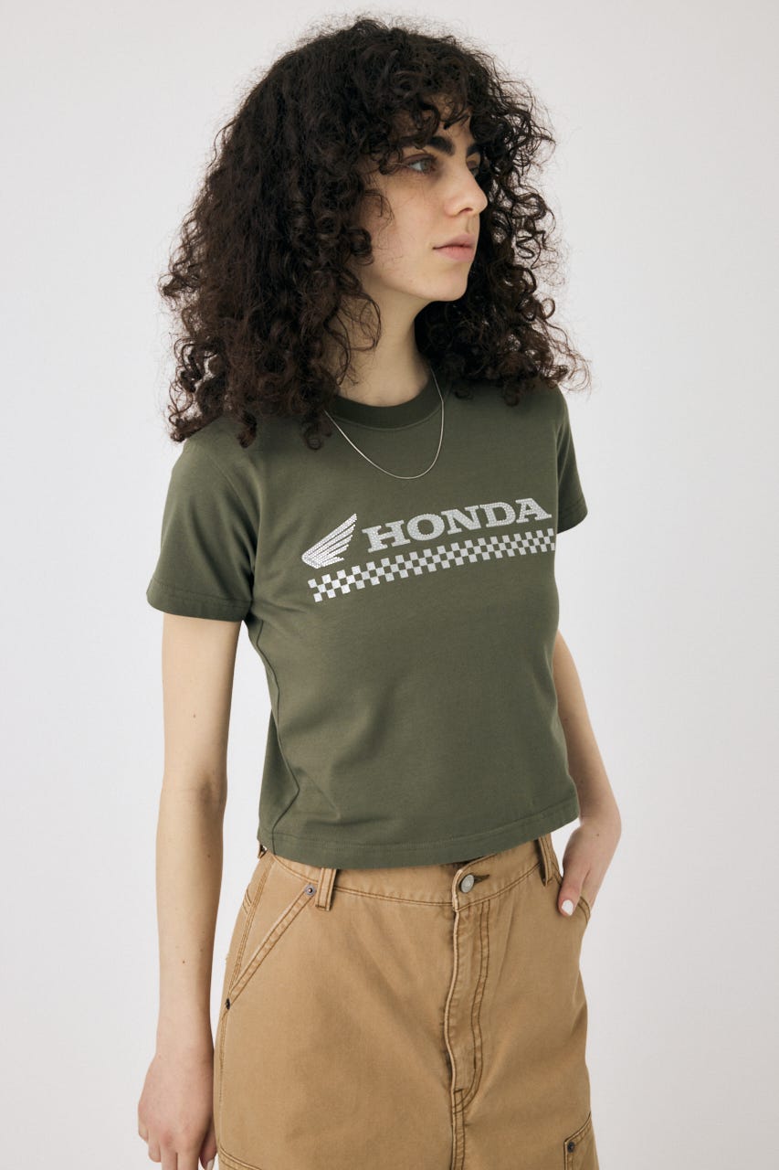 HONDA RHINESTONE TEE KHA FREE