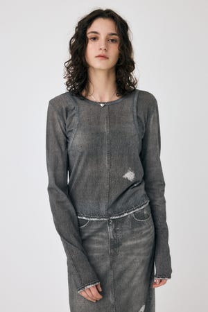 DENIM PRINT TRANSPARENT ロンT