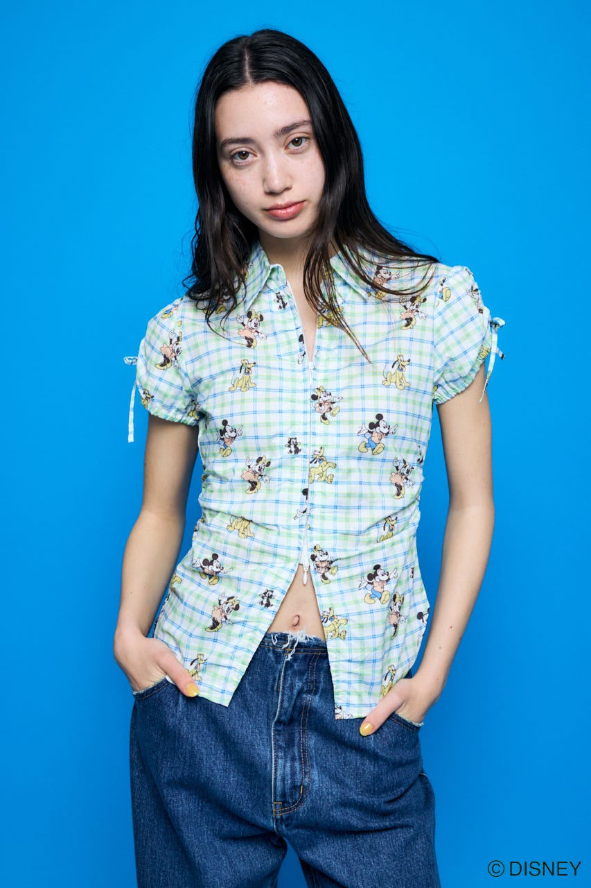 Disney SERIES CREATED by MUS | MD ZIP UP GATHER ブラウス (シャツ