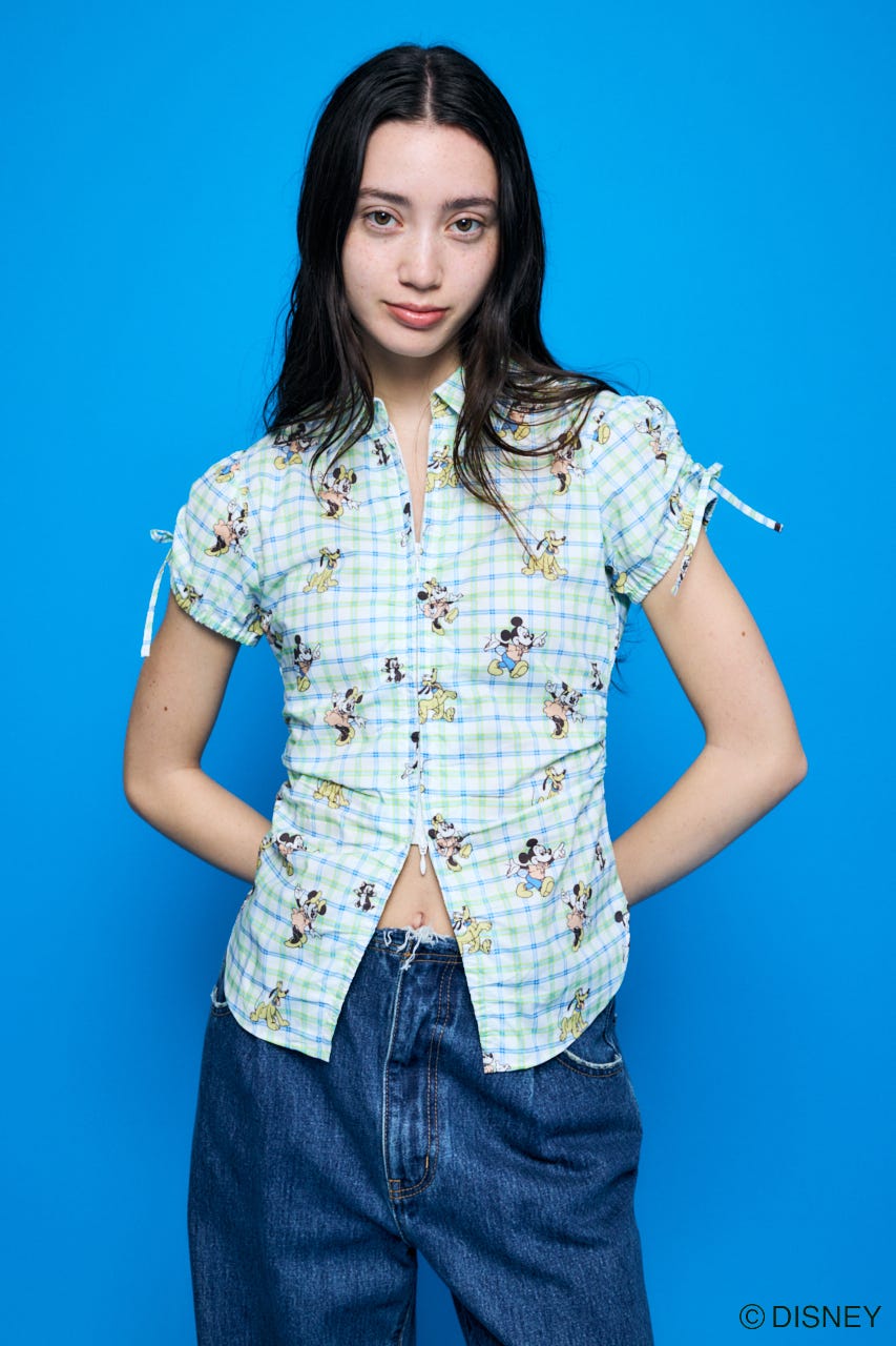 Disney SERIES CREATED by MUS | MD ZIP UP GATHER ブラウス (シャツ