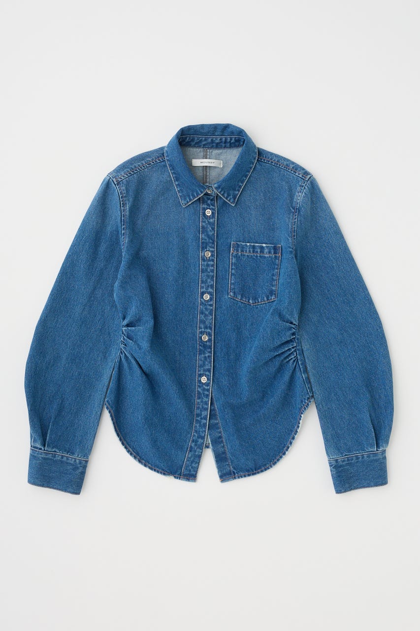 WAIST FIT デニムシャツ BLU FREE
