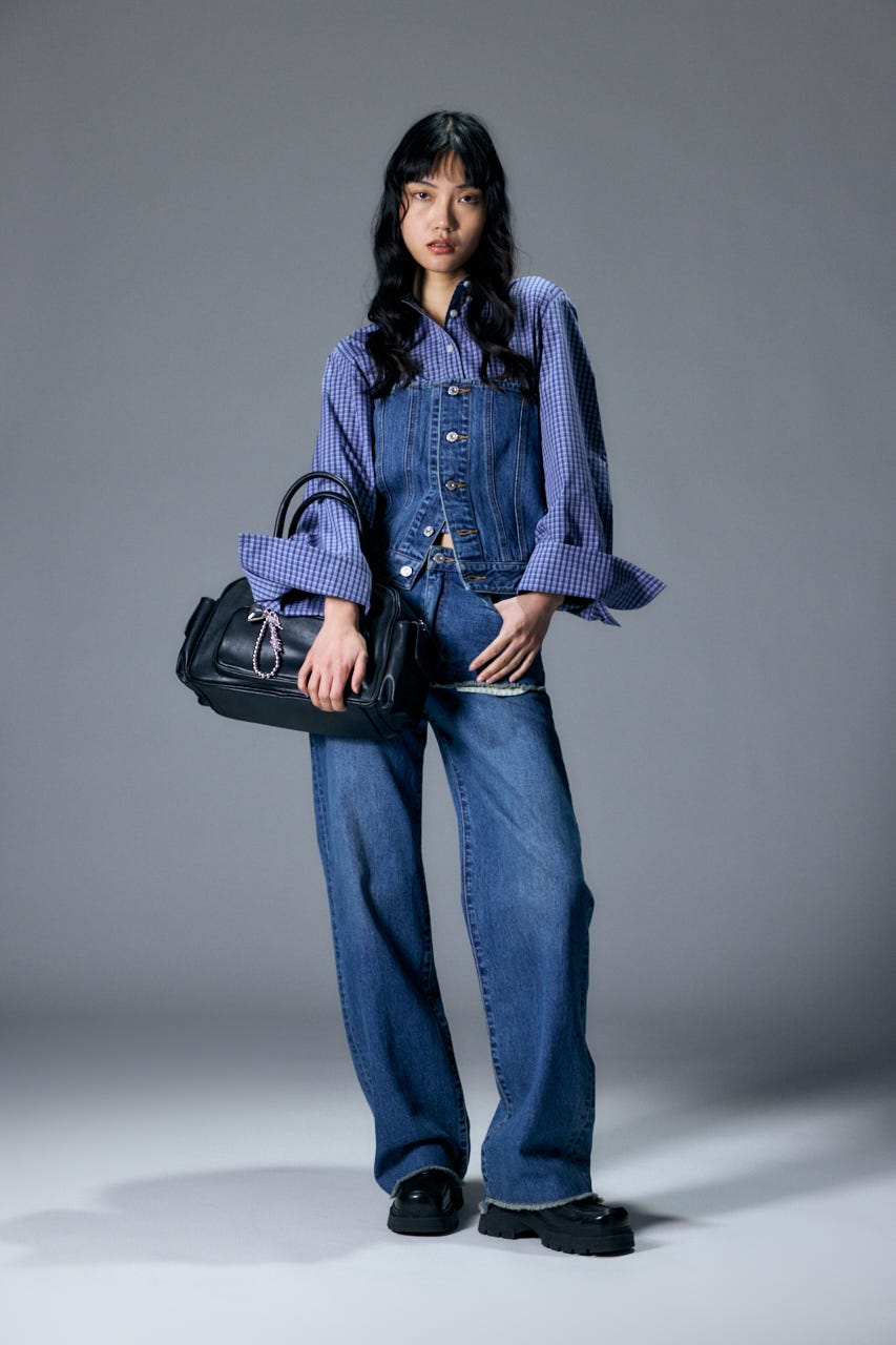 MOUSSY | LAYERED WIDE STRAIGHT デニム (ストレート ) |SHEL