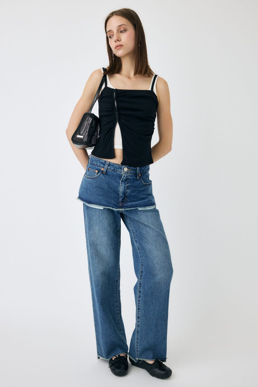 試着のみ　MOUSSY ストレート　ジーンズ MOUSSY | HW 90S ブラックストレートデニム (ストレート ) |SHEL