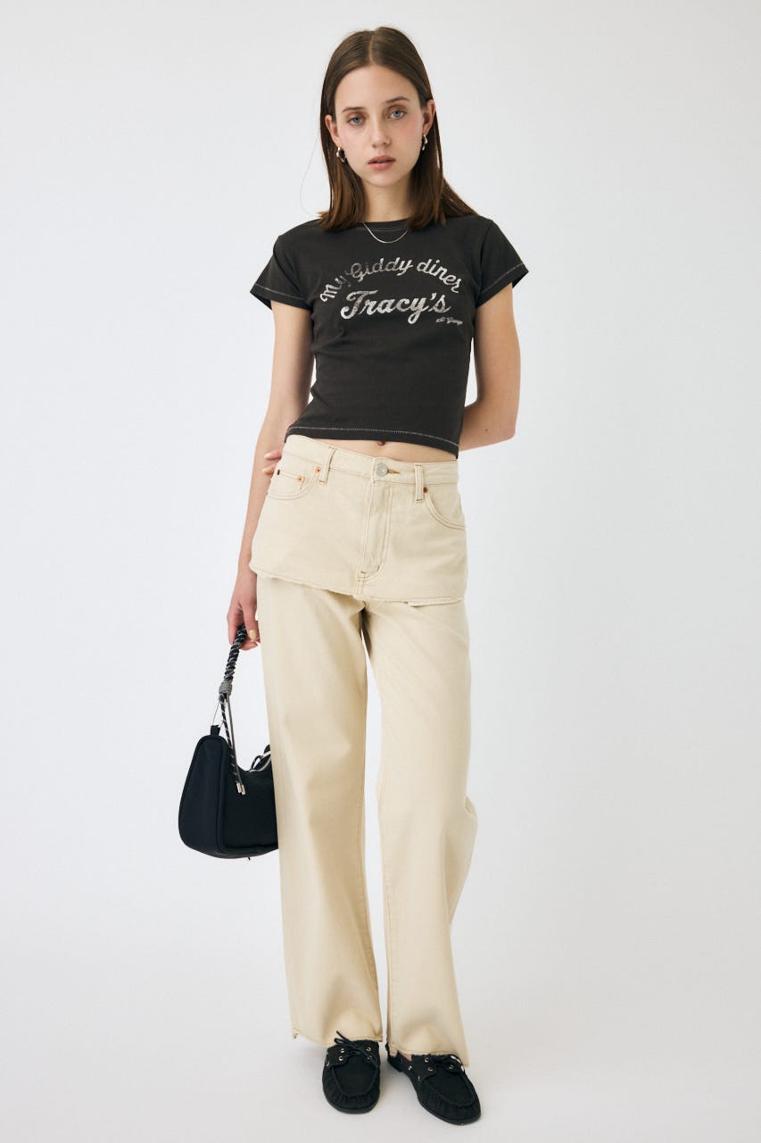 MOUSSY | LAYERED WIDE STRAIGHT デニム (ストレート ) |SHEL