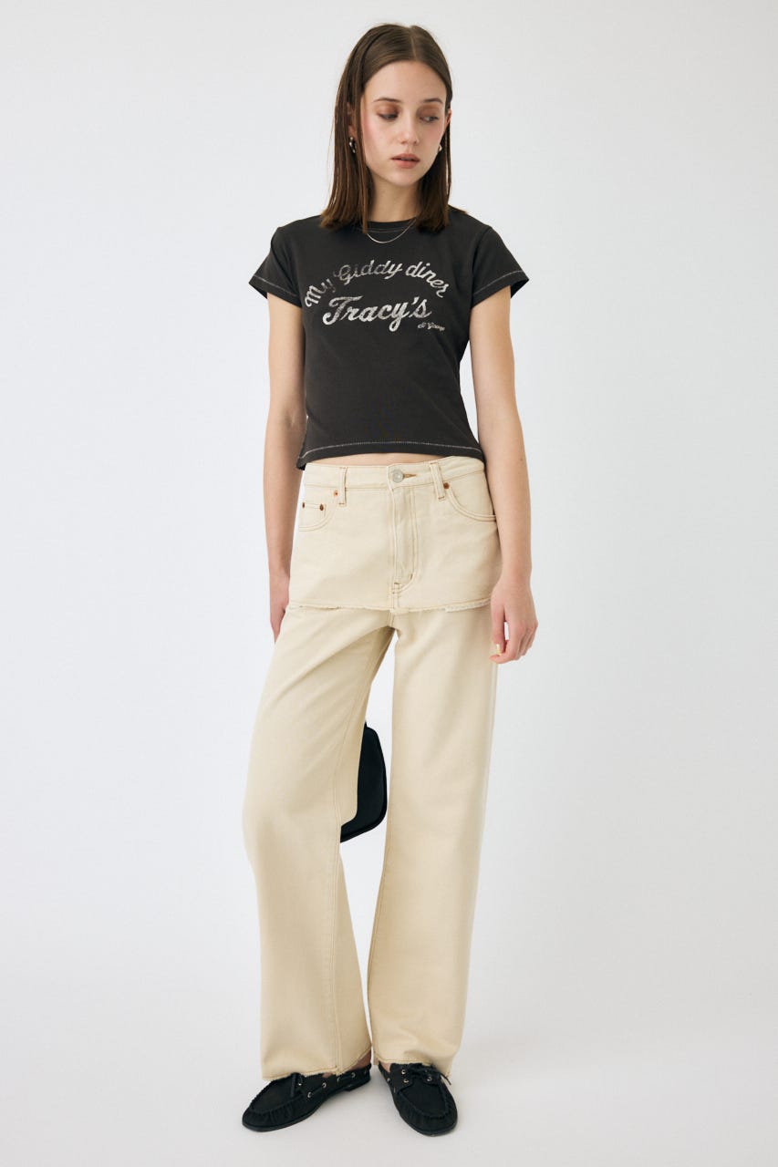 MOUSSY | LAYERED WIDE STRAIGHT デニム (ストレート ) |SHEL