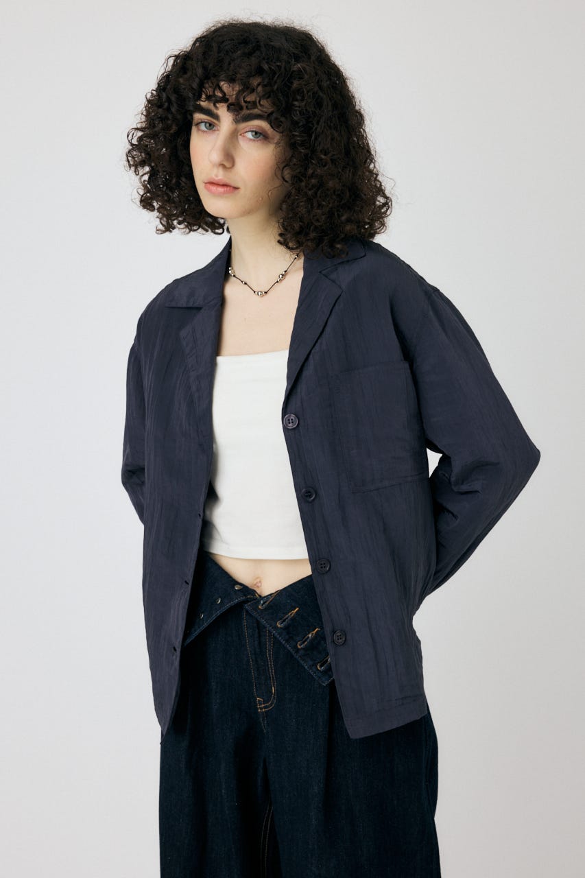 SATIN シャツ NVY FREE