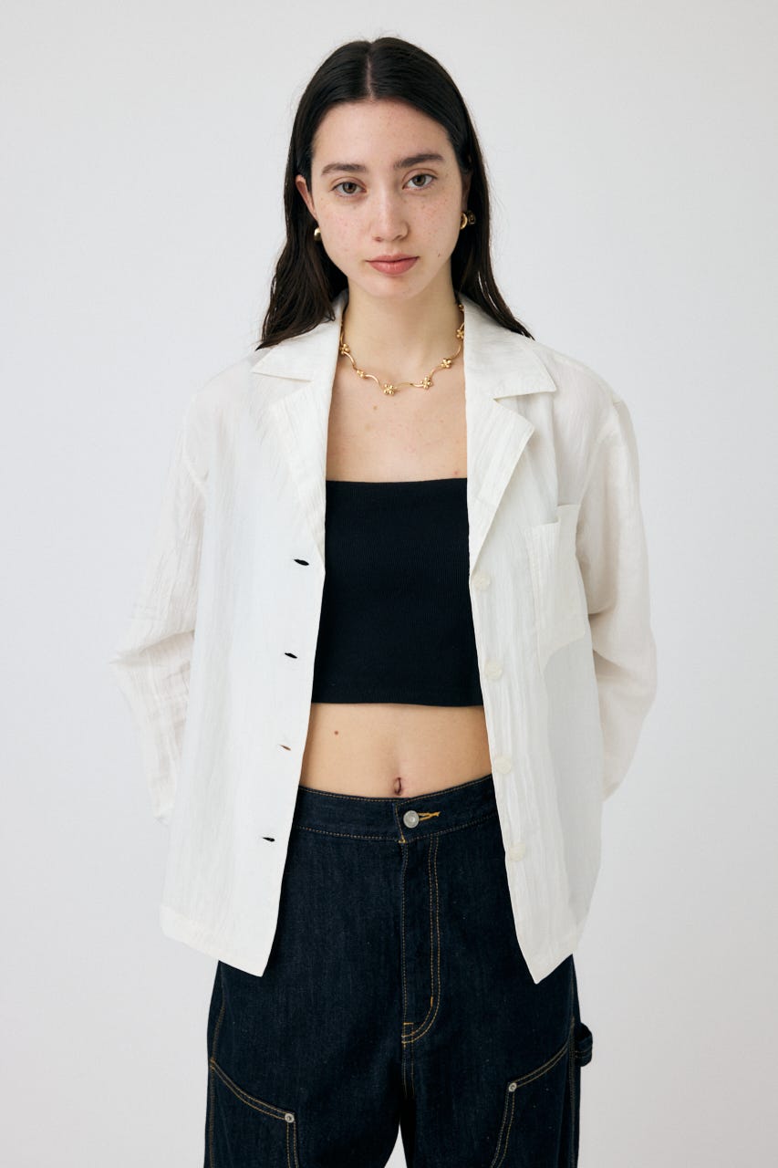 SATIN シャツ O/WHT FREE