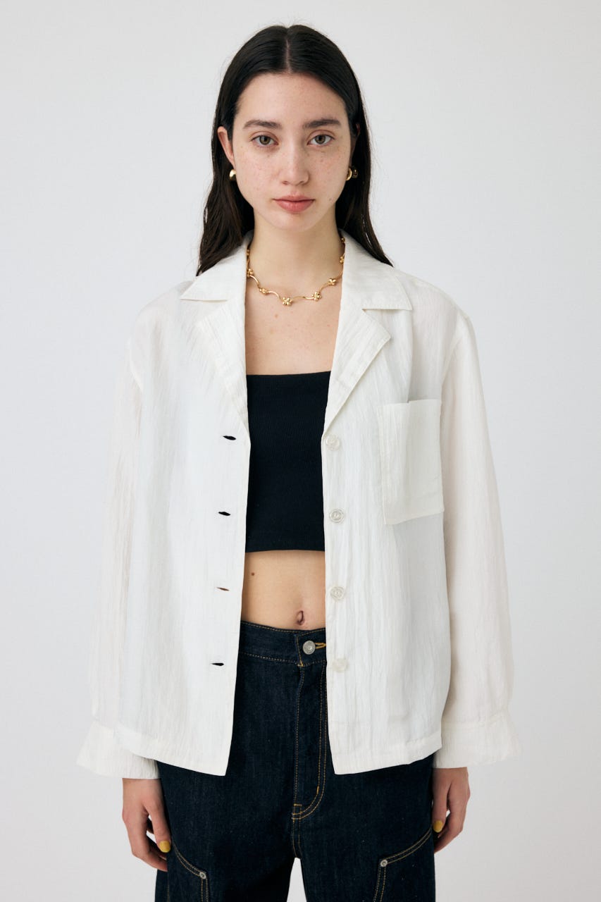 SATIN シャツ O/WHT FREE