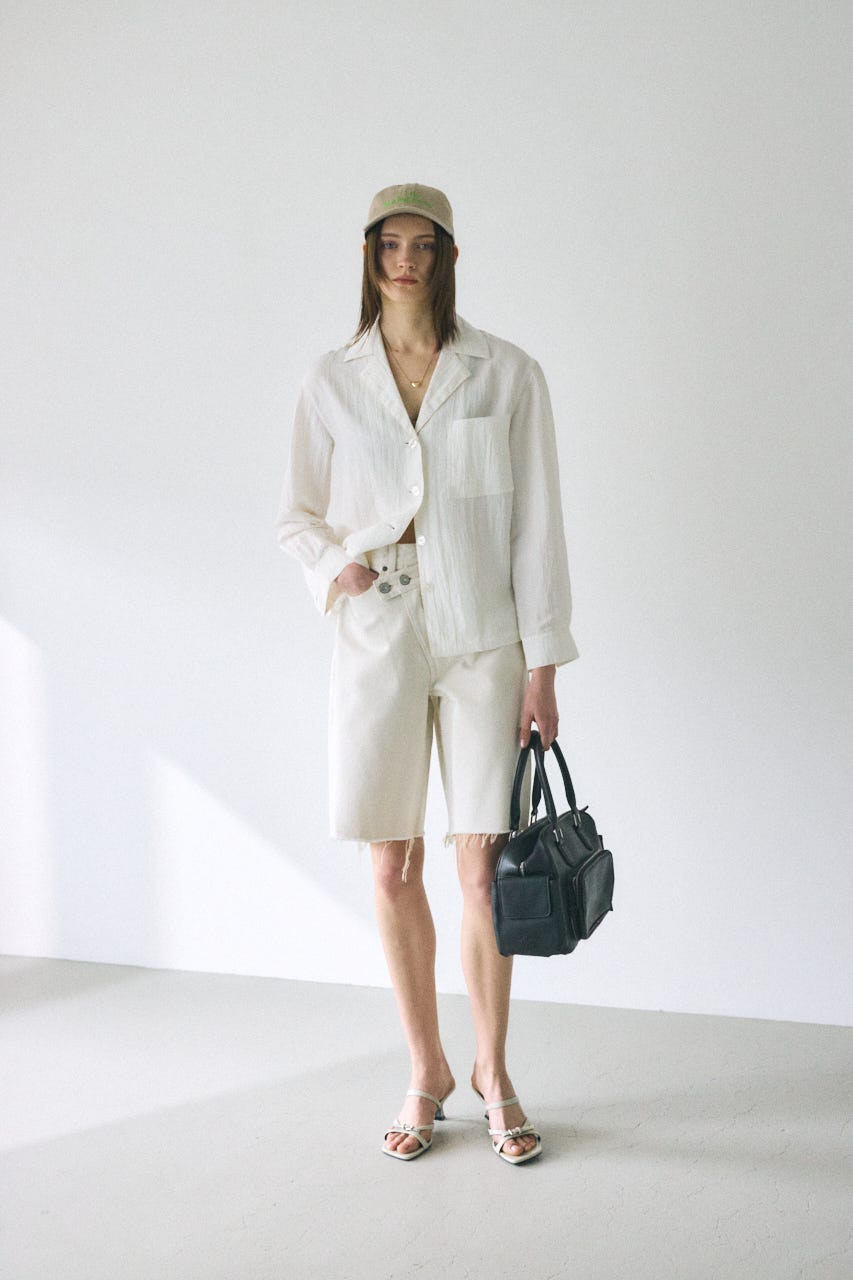SATIN シャツ O/WHT FREE