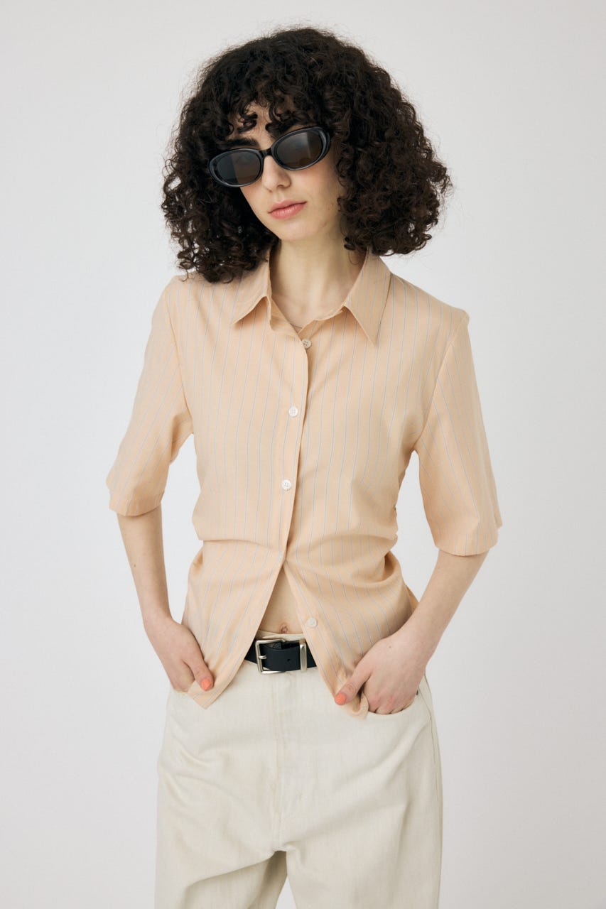 MOUSSY | STRIPE BACK LACE UP シャツ (シャツ・ブラウス ) |SHEL'TTER