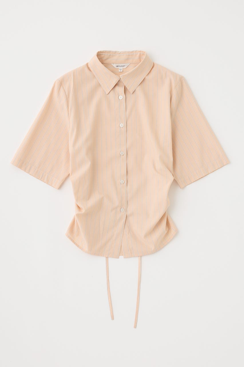 STRIPE BACK LACE UP シャツ L/ORG FREE