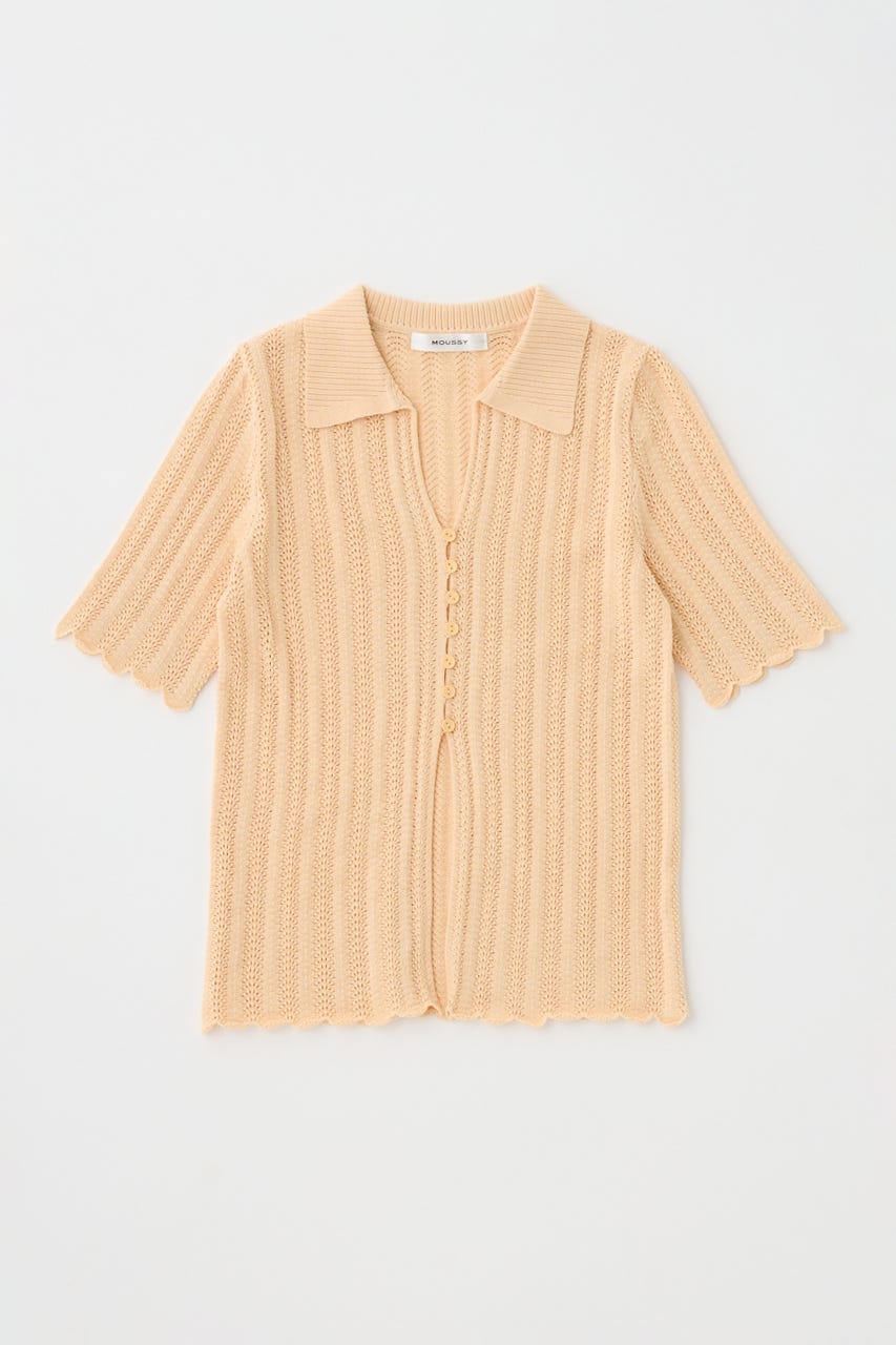 COTTON KNIT OPENWORK カーディガン L/ORG FREE