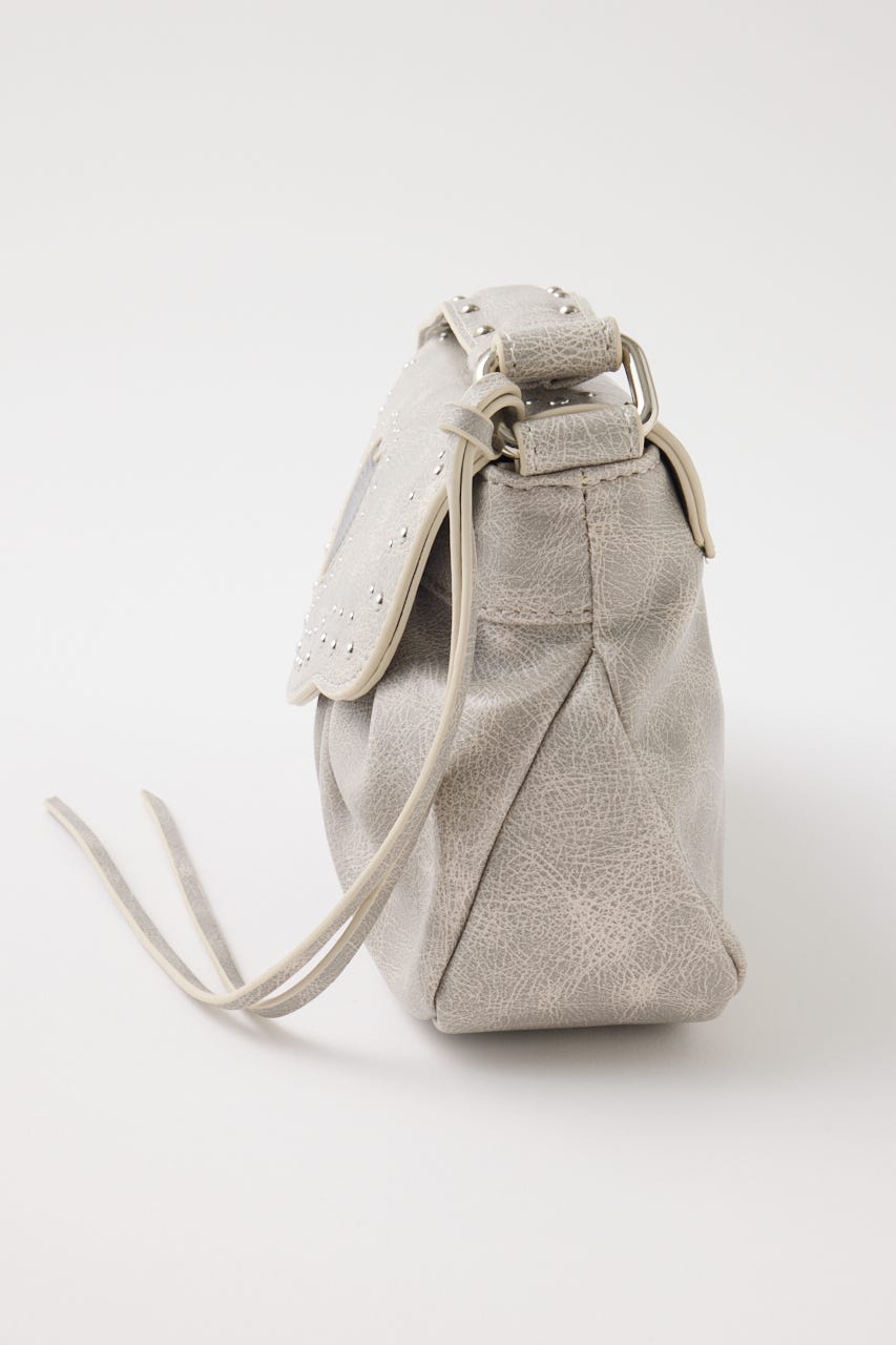 MOUSSY HEART GATHER スタッズバッグ L/GRY1 -靴＆ファッション