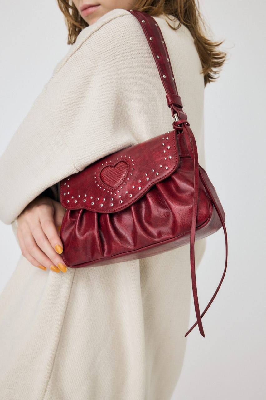 moussy HEART GATHER STUDS バッグ レッド ハンドバッグ MOUSSY | HEART GATHER スタッズバッグ (すべて ) |SHEL'TTER