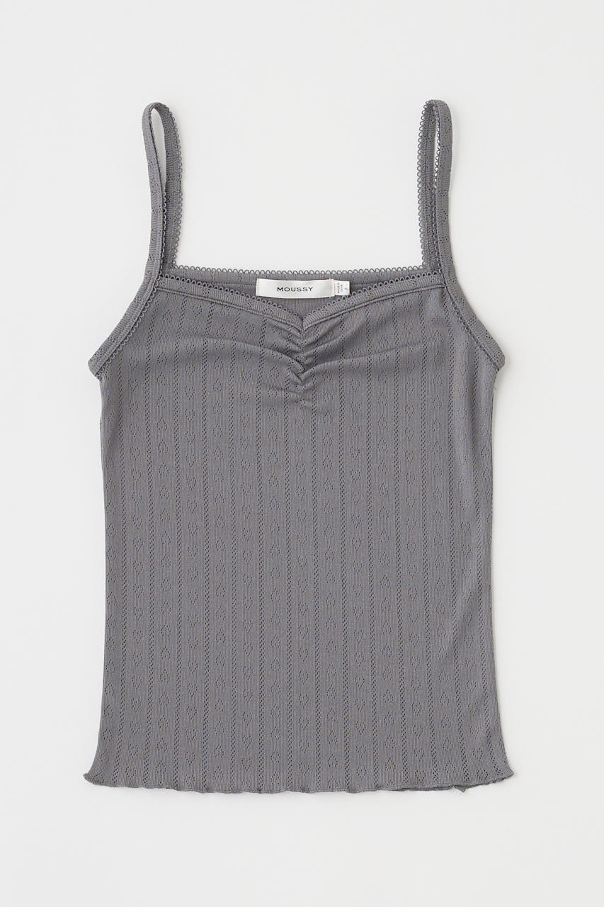 カーディガン EYELET U-NECK カーディガン ＆ キャミソール 春服 レディース MOUSSY | EYELET U-NECK カーデ & キャミ (Tシャツ・カットソー