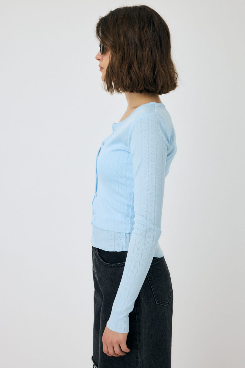 カーディガン EYELET U-NECK カーディガン ＆ キャミソール 春服 レディース MOUSSY | EYELET U-NECK カーデ & キャミ (Tシャツ・カットソー