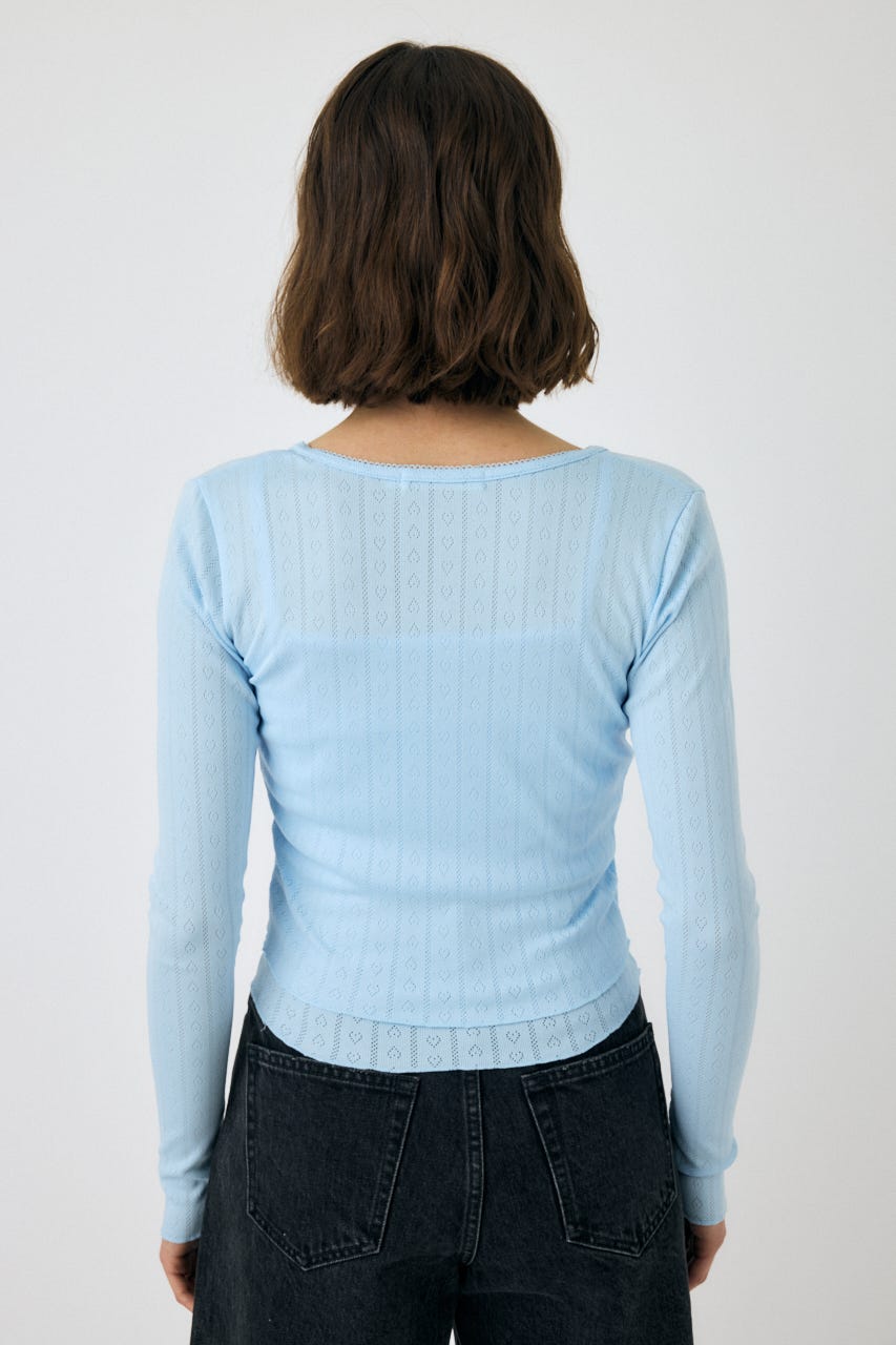 カーディガン EYELET U-NECK カーディガン ＆ キャミソール 春服 レディース MOUSSY | EYELET U-NECK カーデ & キャミ (Tシャツ・カットソー