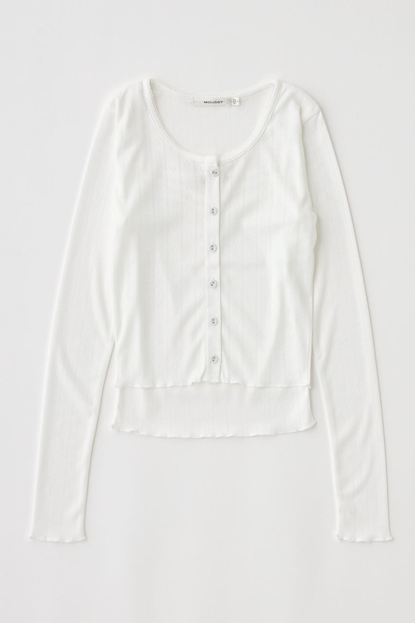 EYELET U-NECK カーデ & キャミ WHT FREE
