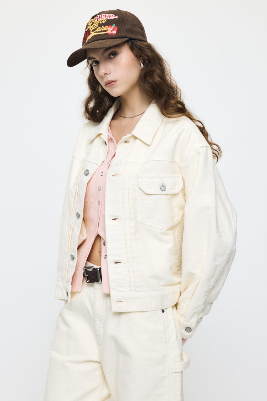 COTTON FLANNEL TRUCKER ジャケット O/WHT FREE