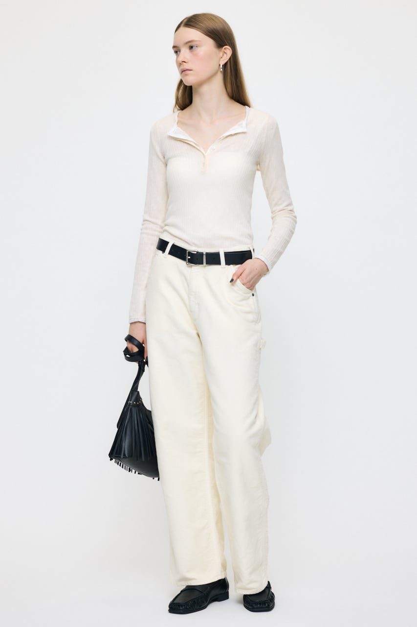 COTTON FLANNEL PAINTER パンツ O/WHT 1