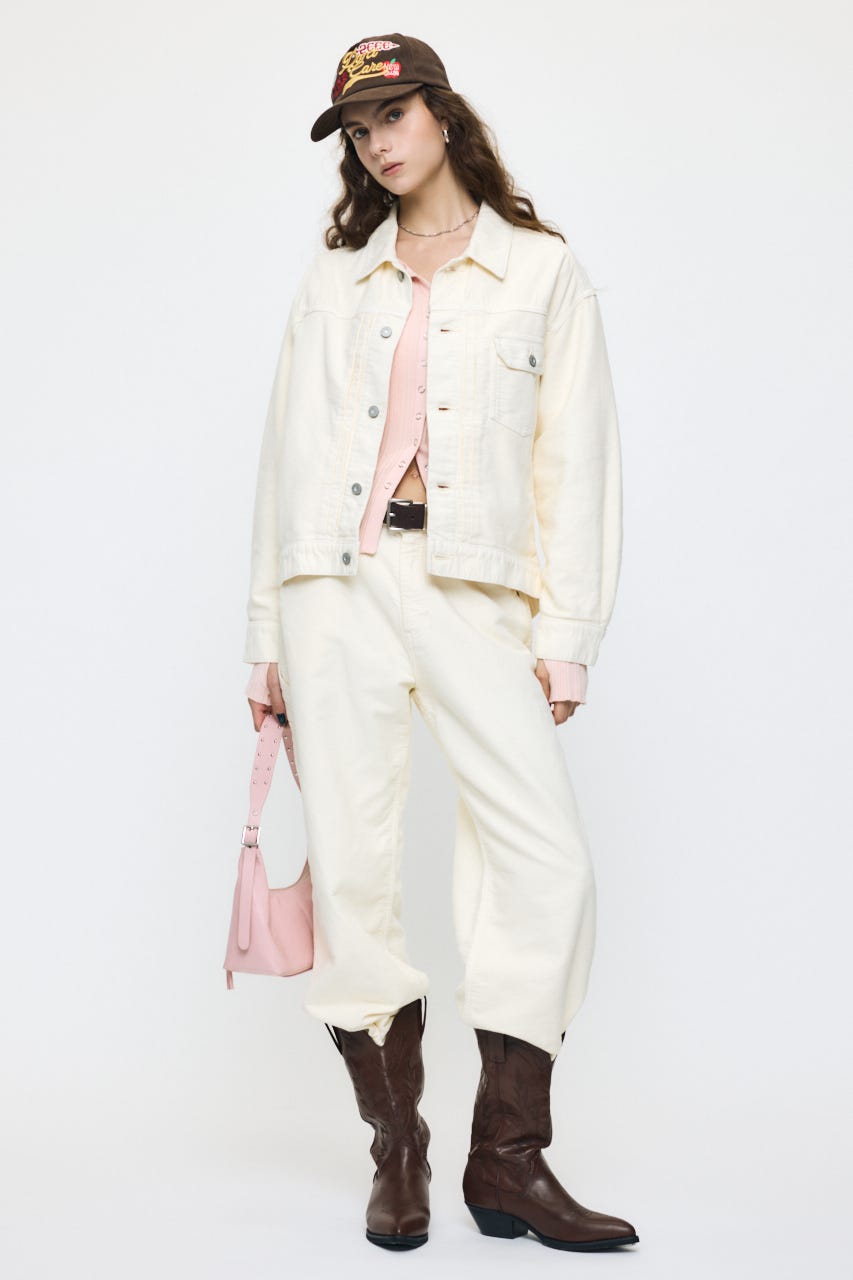 COTTON FLANNEL PAINTER パンツ O/WHT 1