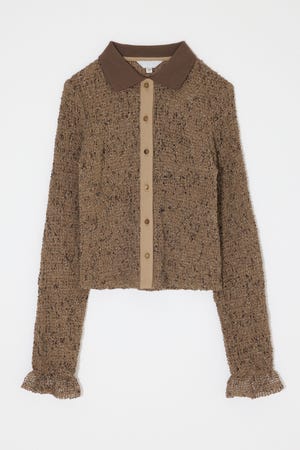 KNITTING COLLAR SHEER シャツ
