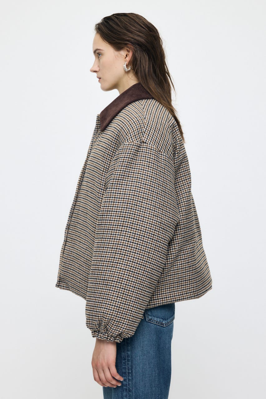 【WEB・一部店舗限定】TWEED PUFFER ジャケット 柄BEG FREE