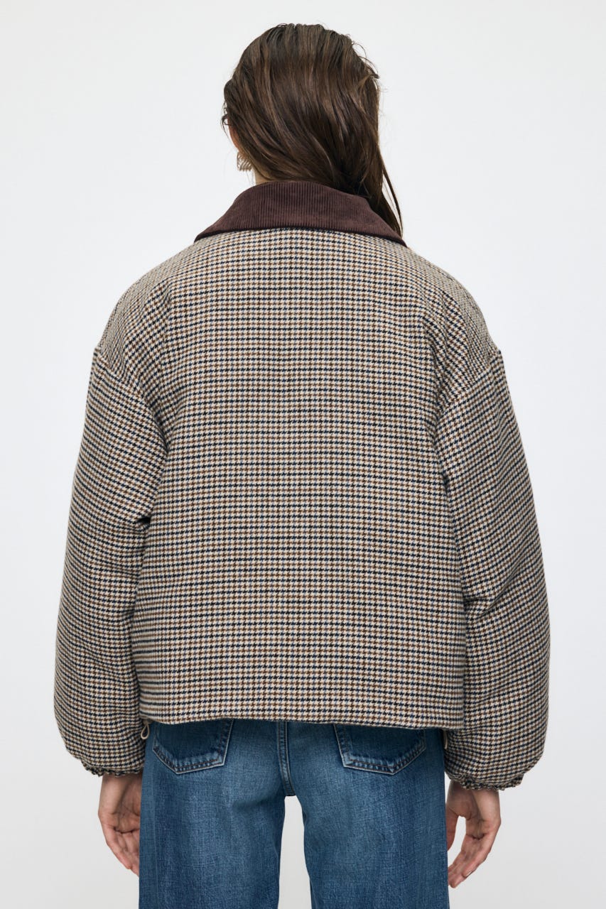 【WEB・一部店舗限定】TWEED PUFFER ジャケット 柄BEG FREE