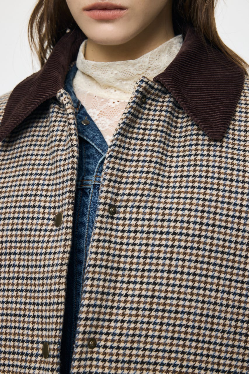 【WEB・一部店舗限定】TWEED PUFFER ジャケット 柄BEG FREE