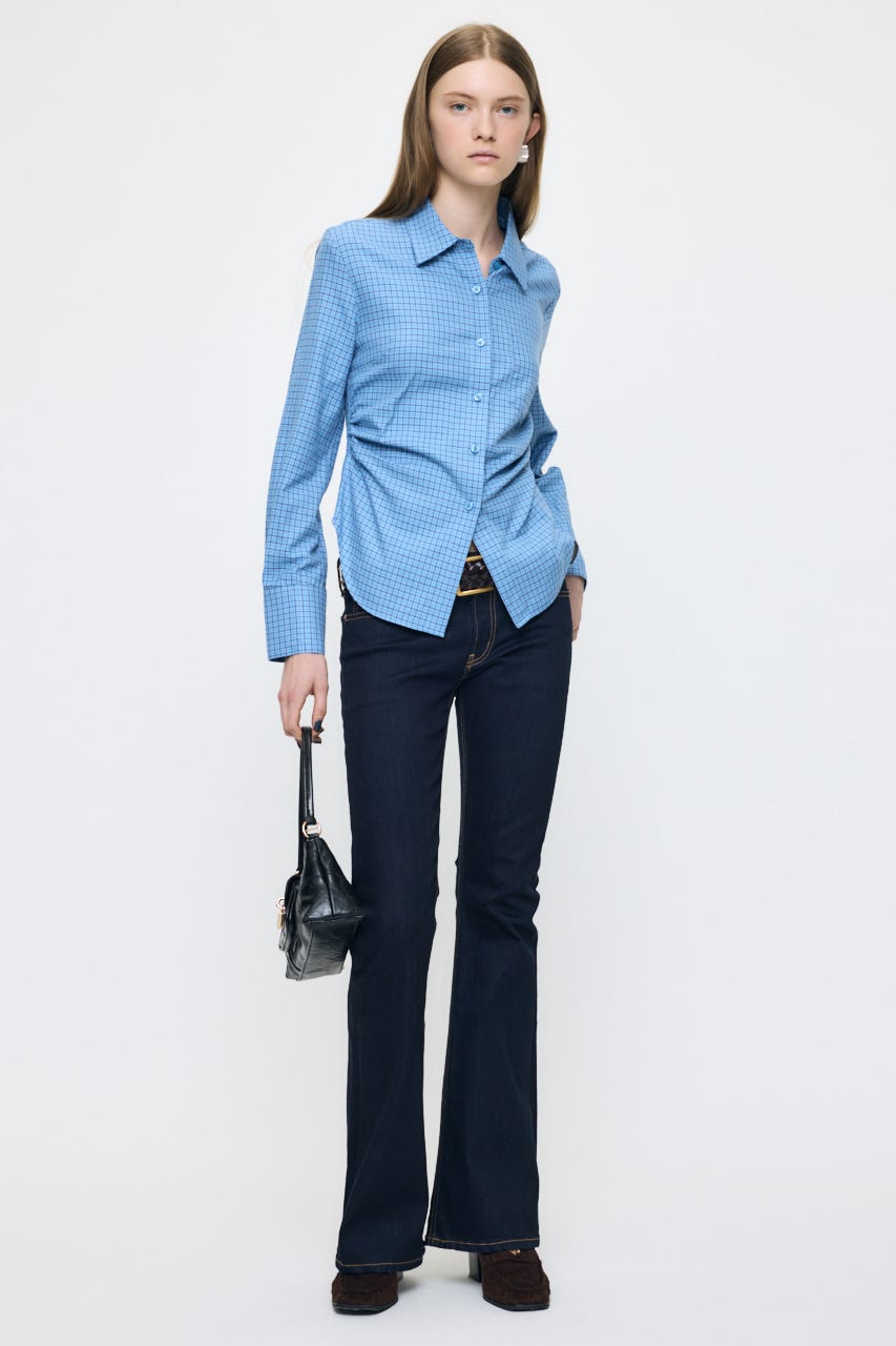 WAIST FIT シャツ 柄BLU FREE
