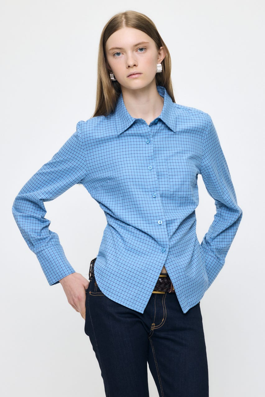 WAIST FIT シャツ 柄BLU FREE