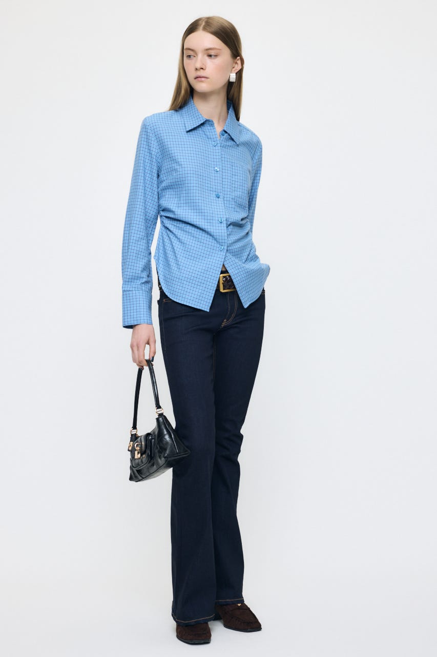 WAIST FIT シャツ 柄BLU FREE