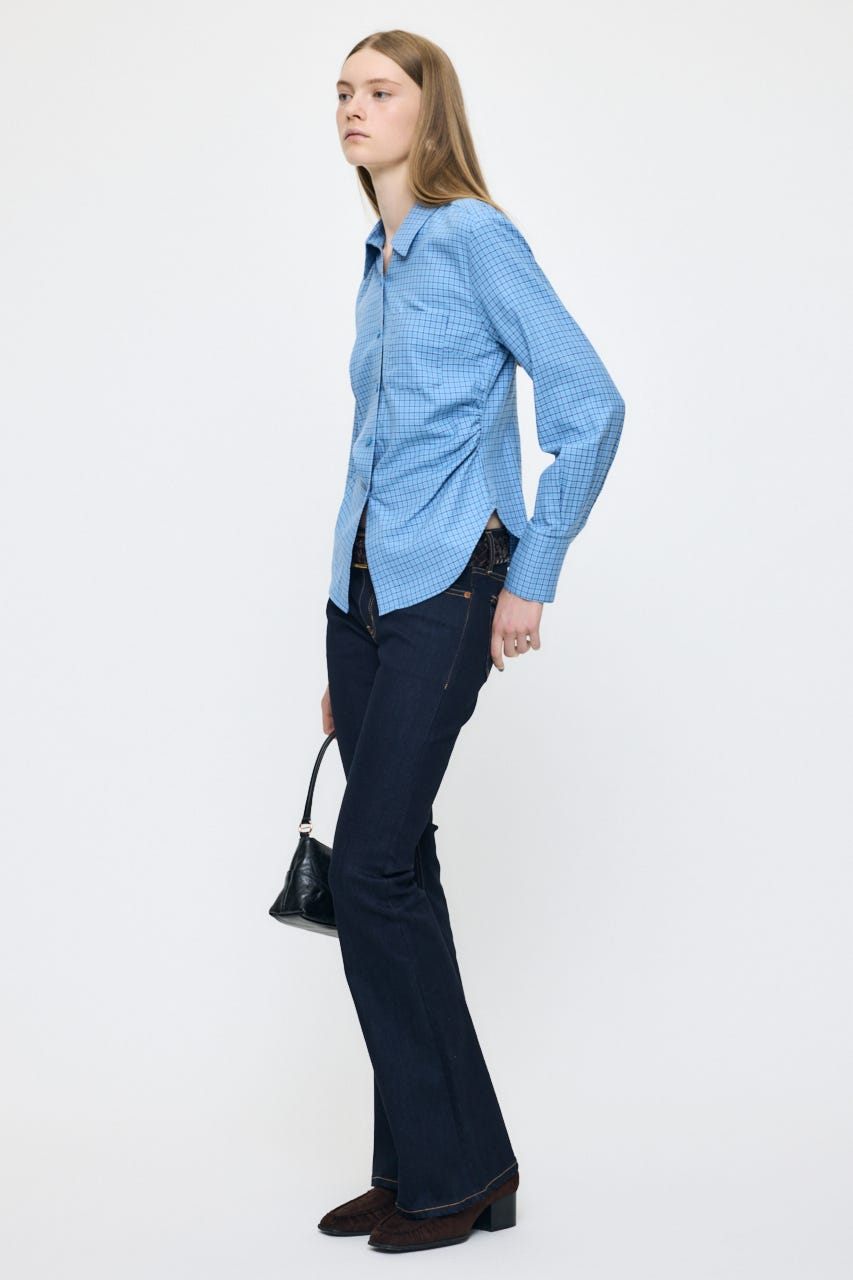 WAIST FIT シャツ 柄BLU FREE