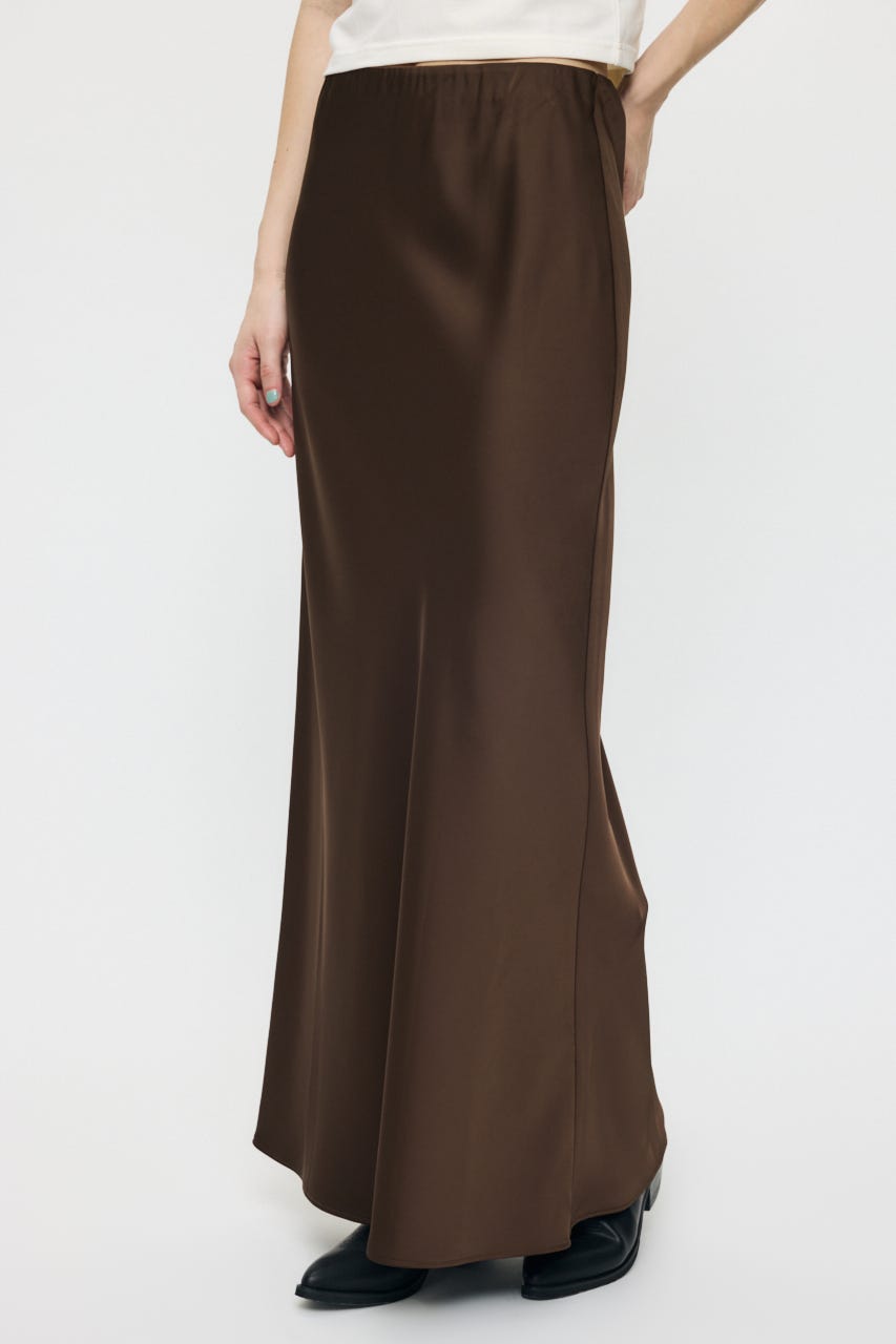 SATIN LONG スカート BRN 1