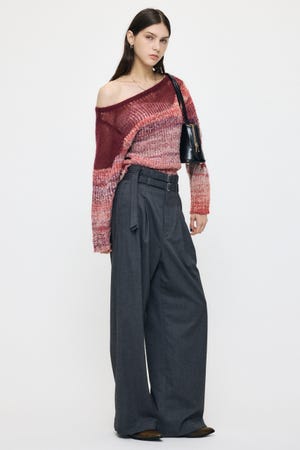 BELTED WIDE TUCK パンツ