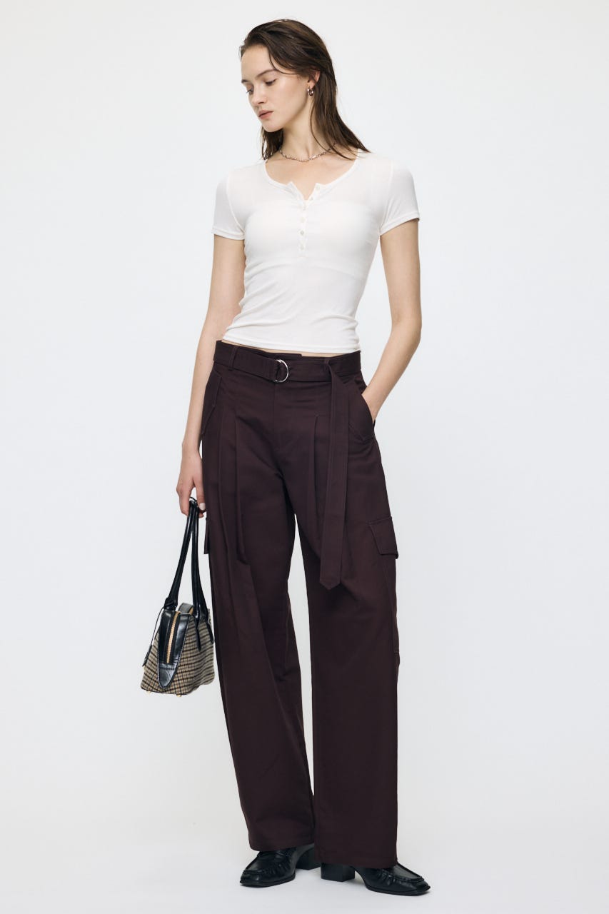 BELTED CARGO パンツ BRN 2