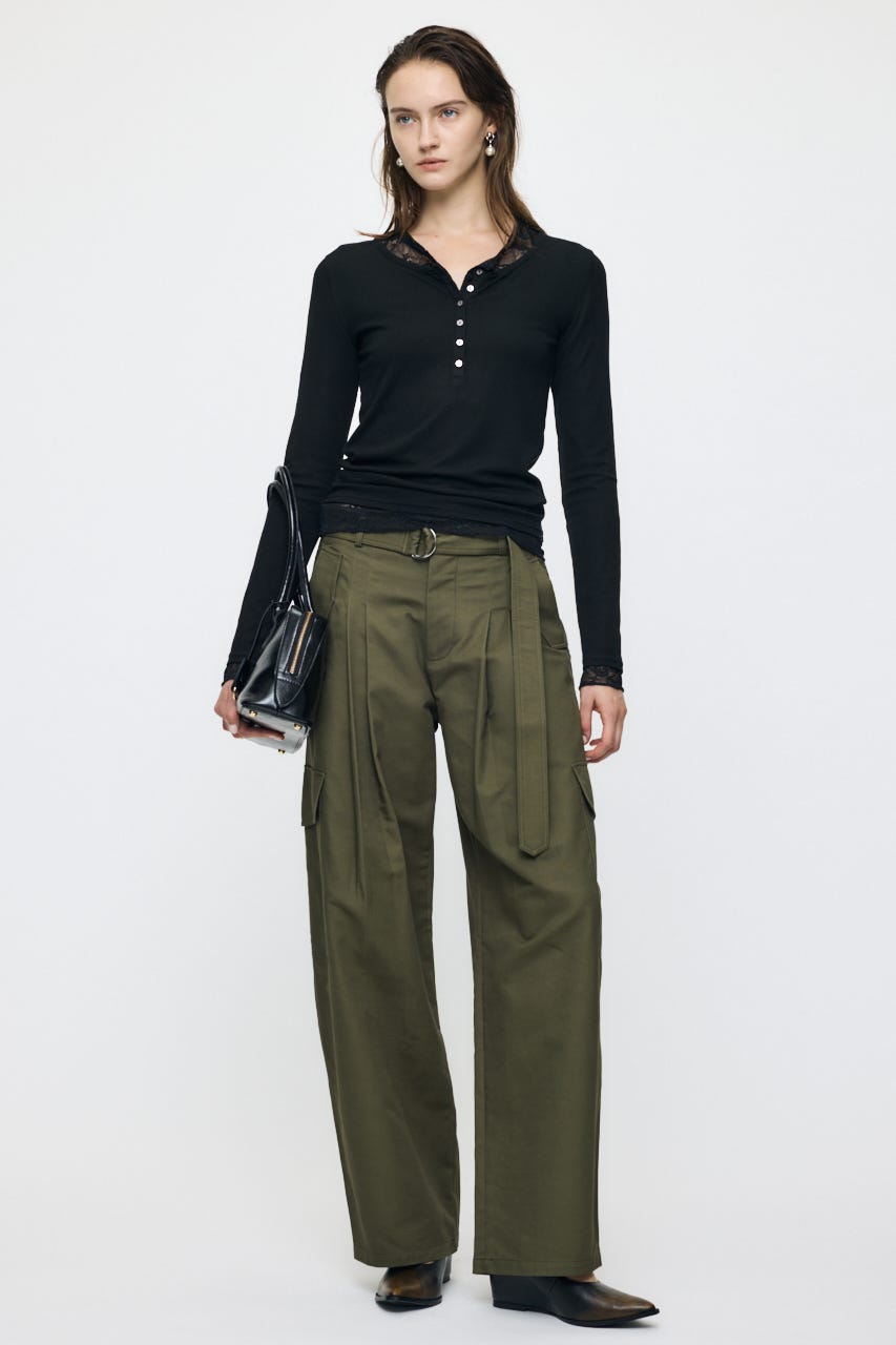 BELTED CARGO パンツ KHA 2