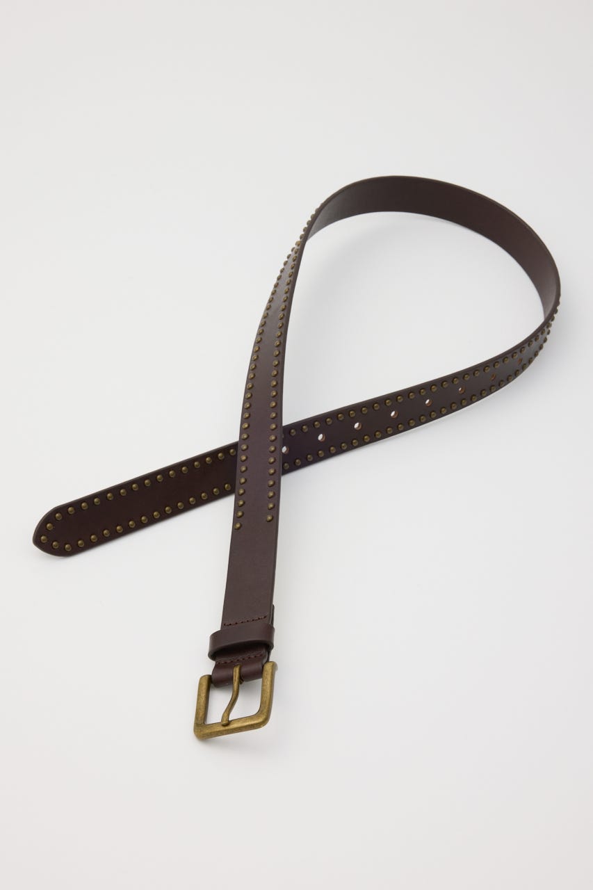 SMALL STUDS LEATHER ベルト BRN FREE