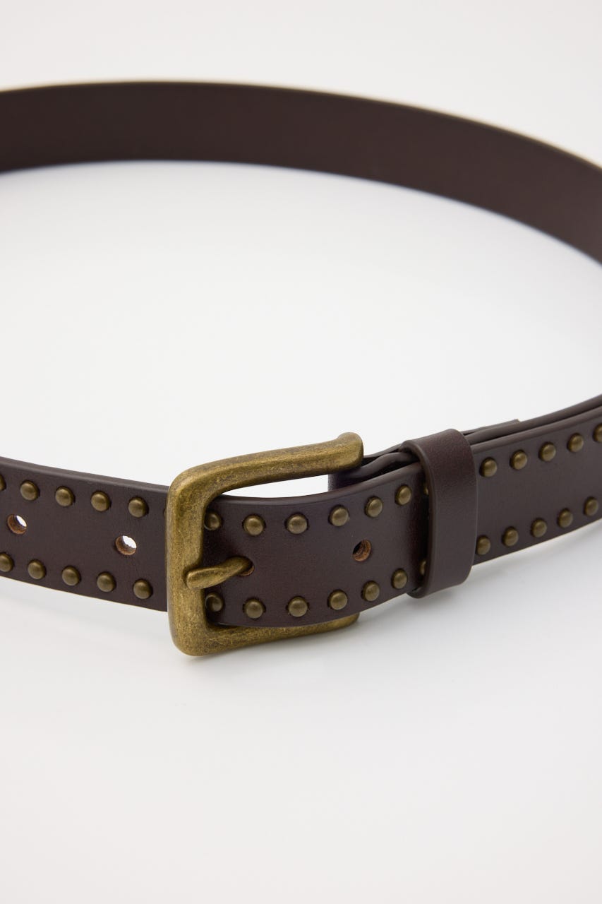 SMALL STUDS LEATHER ベルト BRN FREE