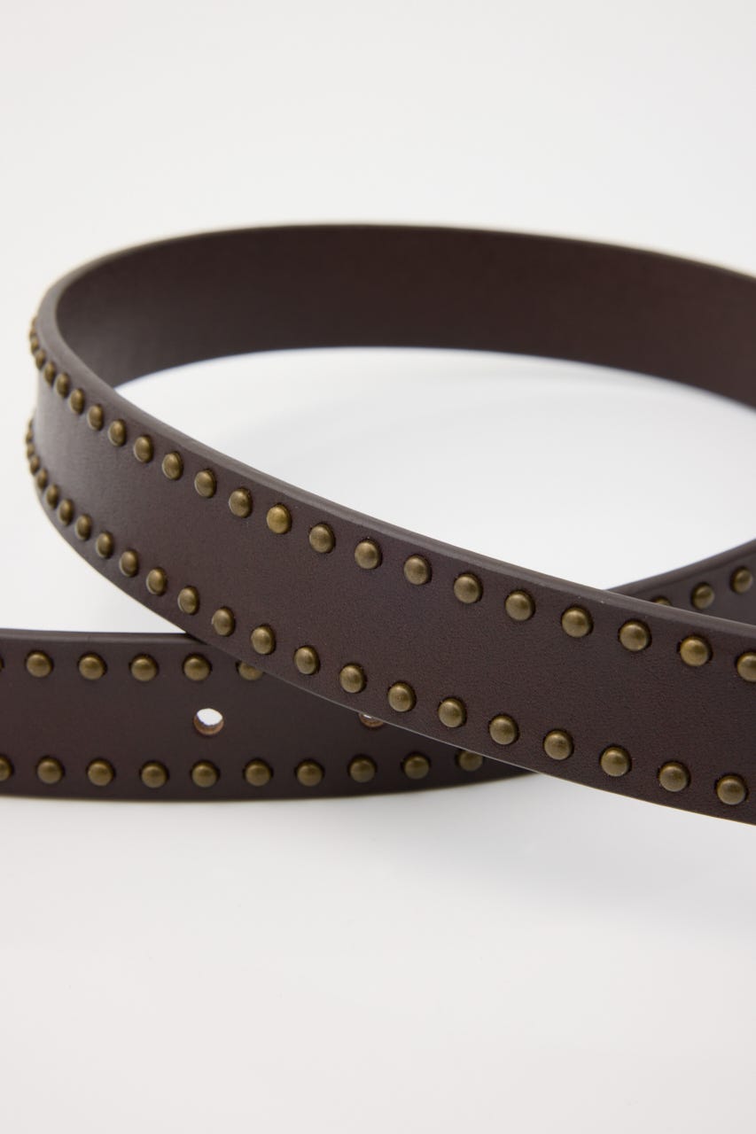 SMALL STUDS LEATHER ベルト BRN FREE