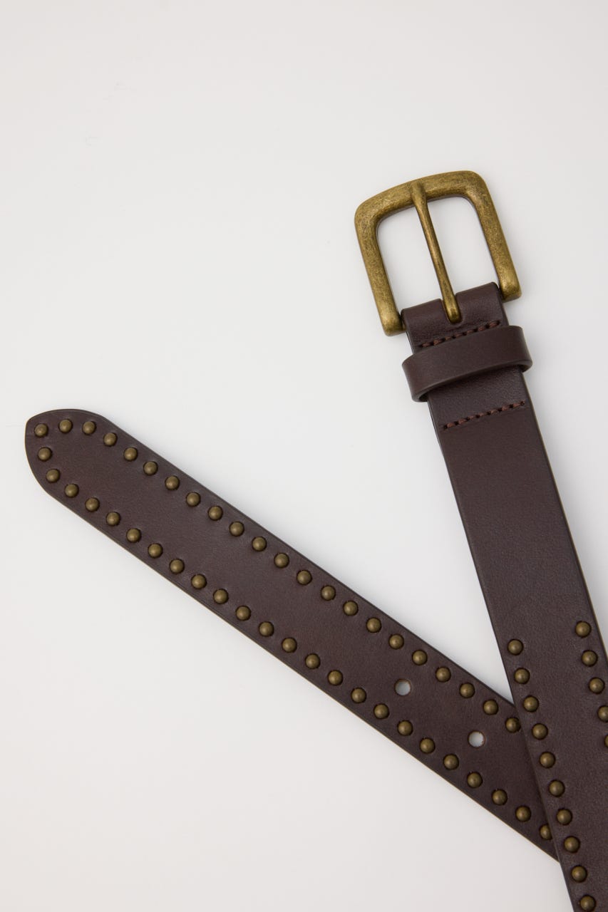 SMALL STUDS LEATHER ベルト BRN FREE