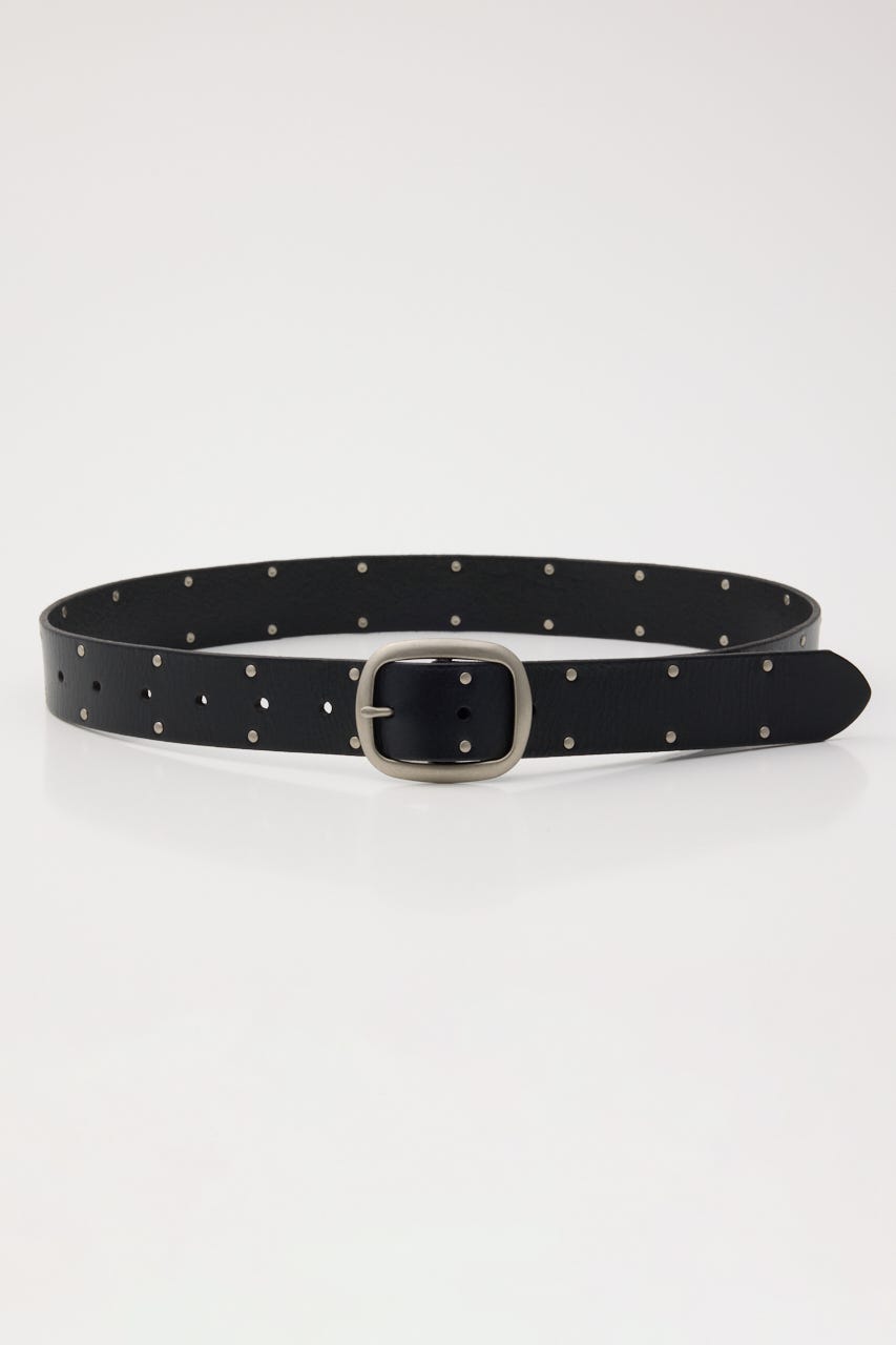 DOUBLE STUDS LEATHER ベルト BLK FREE