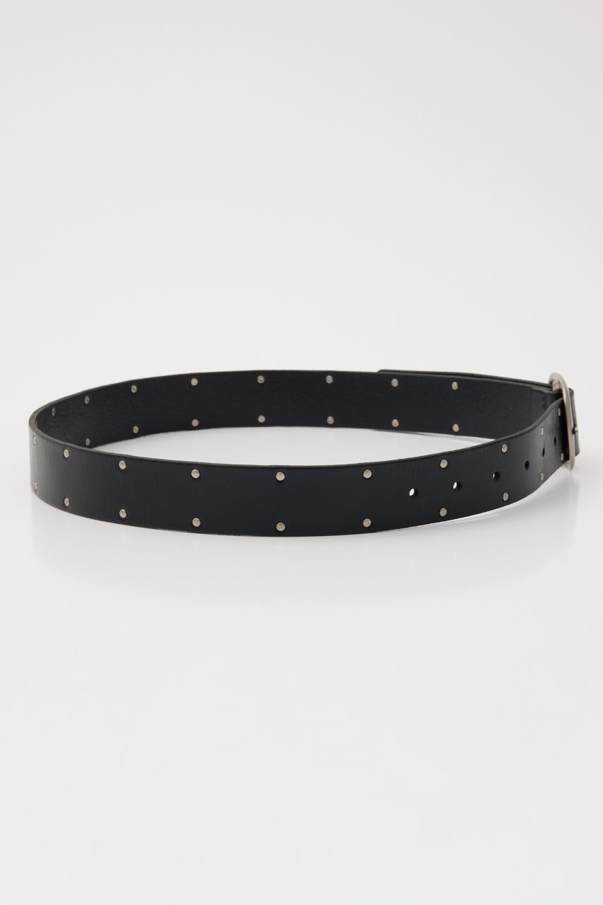 DOUBLE STUDS LEATHER ベルト BLK FREE