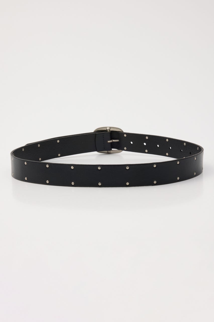 DOUBLE STUDS LEATHER ベルト BLK FREE